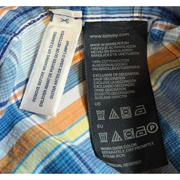 TOMMY HILFIGER, MEN SHIRT, long sleeve, SIZE XL (16-18), MULTICOLOR - Picture 7 of 9